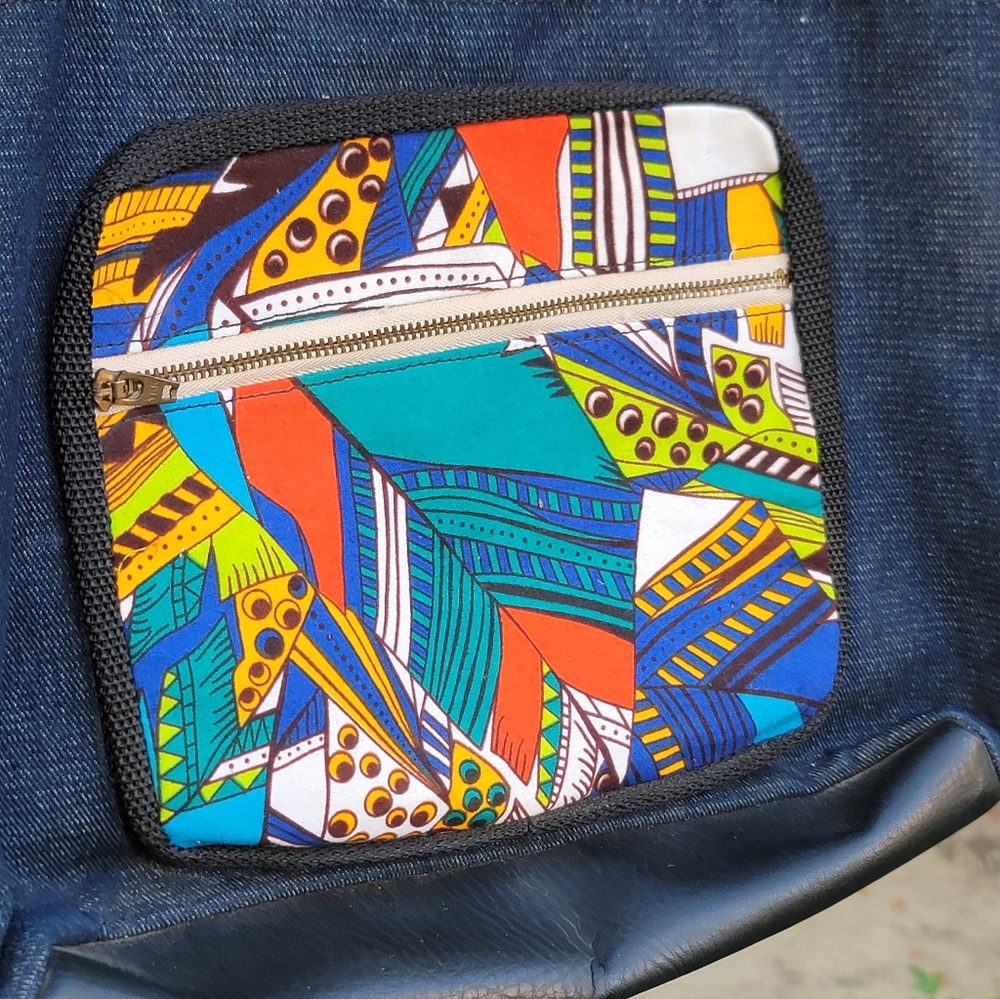 Ghanian West African Custom Denim Tote Bag - Picture 3 of 5